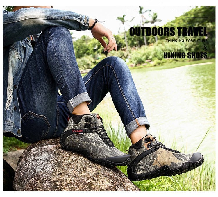Exclusive Camouflage Hiking Boots | Outdoor Gear — Camouflage — Size 39 — Side View