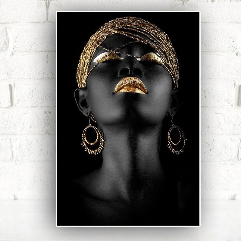 Exclusive Canvas Painting — Black — Size 45x90cm — Front View