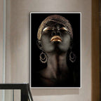Exclusive Canvas Painting — Black — Size 45x90cm — Side View