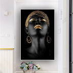 Exclusive Canvas Painting — Black — Size 45x90cm — Detail View