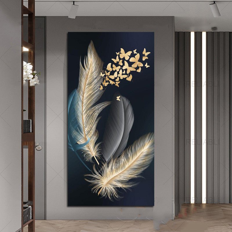 Exclusive Canvas Painting Core Framed Frameless Nordic High-definition Inkjet — 1Style — Size 20x40cm — Side View