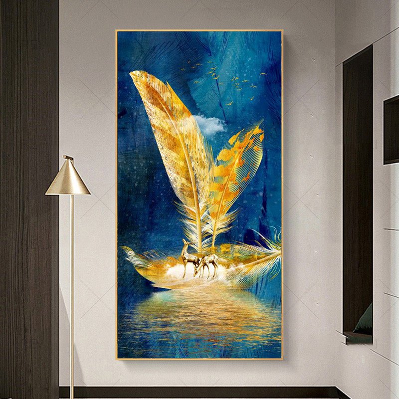 Exclusive Canvas Painting Core Framed Frameless Nordic High-definition Inkjet — 1Style — Size 20x40cm — Lifestyle View