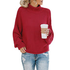 Exclusive Cardigan Thick Thread Turtleneck Pullover — Apricot — Size 2XL — Alternate View 9