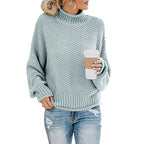 Exclusive Cardigan Thick Thread Turtleneck Pullover — Apricot — Size 2XL — Alternate View 12