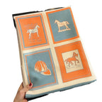 Exclusive Carriage Artificial Cashmere Scarf — FYR150 Orange — Size 65x185cm — Detail View