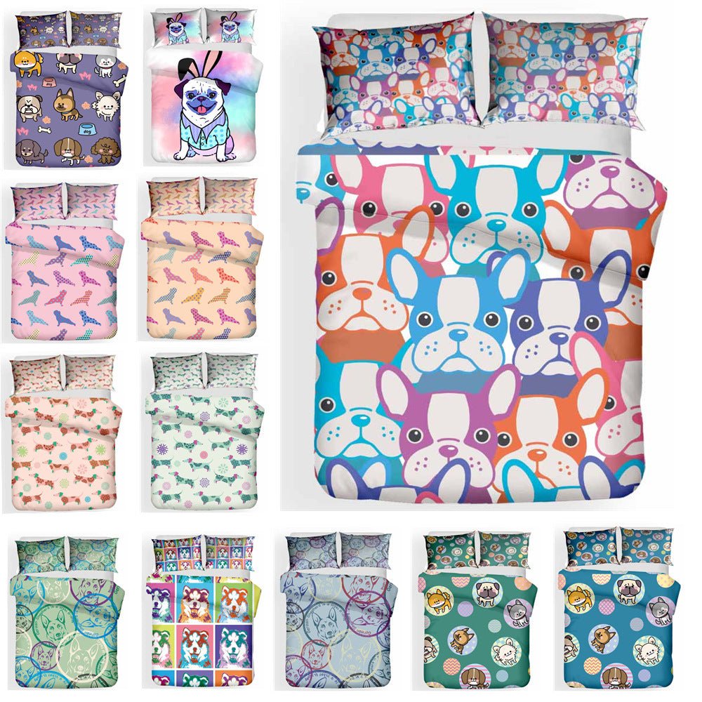 Exclusive Kids Cartoon Bedding Set — Green — Size 228x228cm — Top View