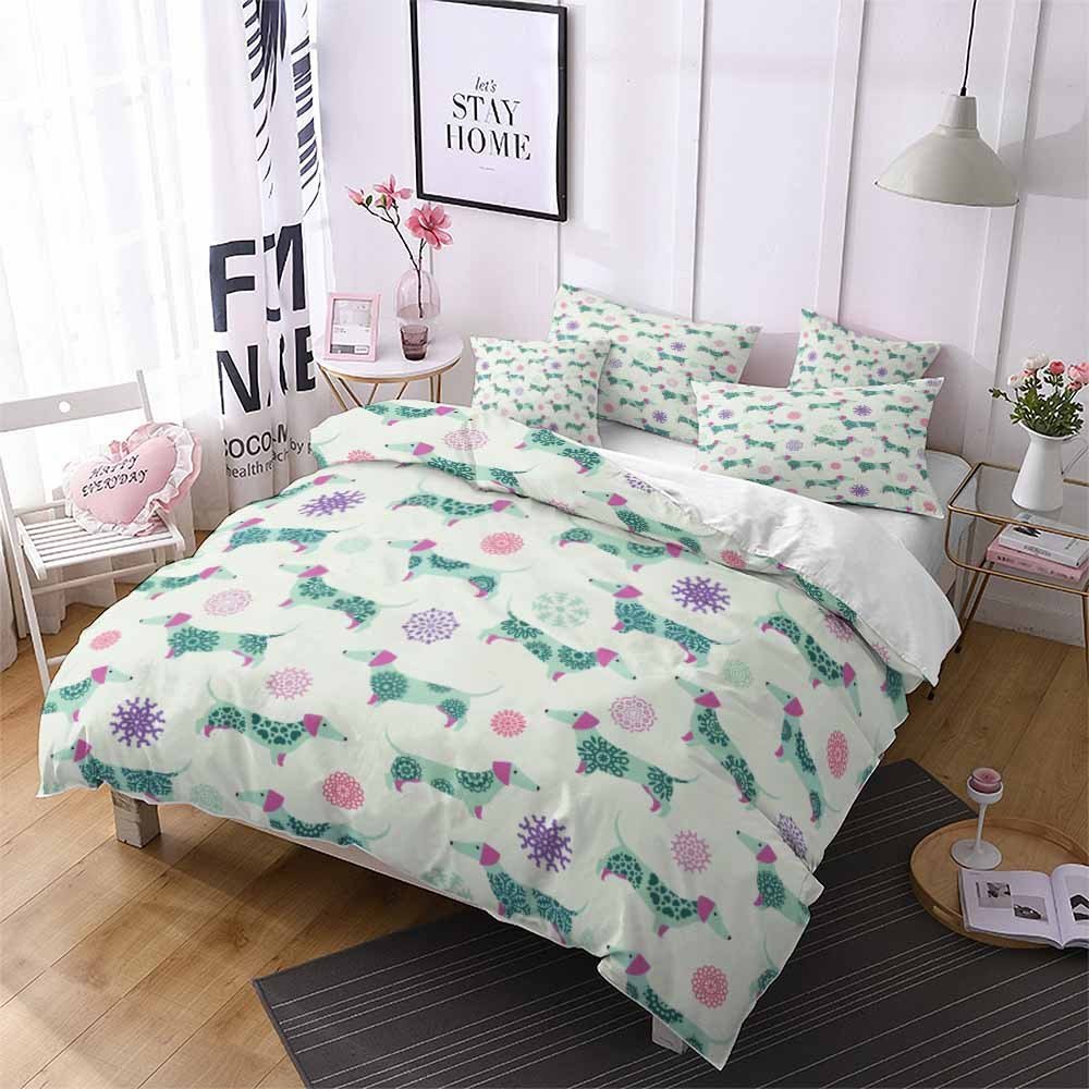 Exclusive Kids Cartoon Bedding Set — Green — Size 228x228cm — Front View