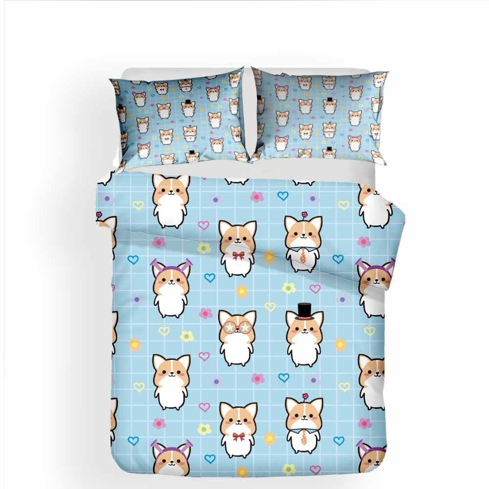 Exclusive Kids Cartoon Bedding Set — Green — Size 228x228cm — Back View