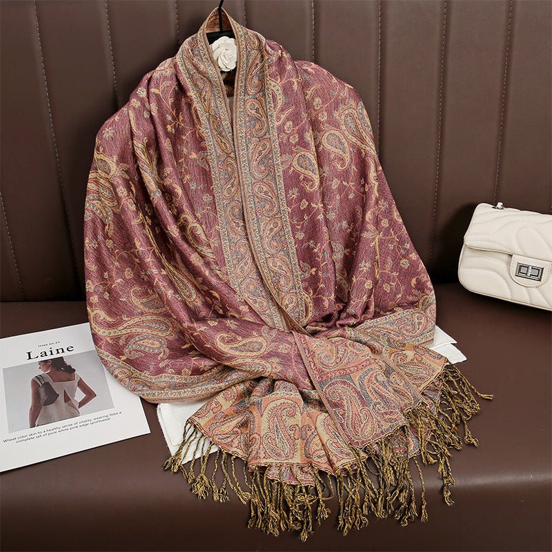 Exclusive Women's Printed Warm Scarf — No 12 Color — Size 70x180 — Alternate View 9