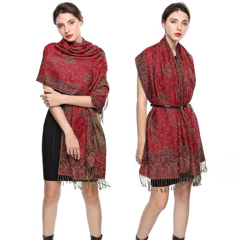 Exclusive Women's Printed Warm Scarf — No 12 Color — Size 70x180 — Alternate View 35