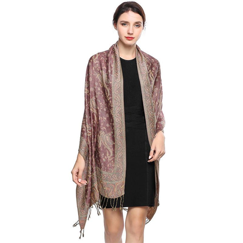 Exclusive Women's Printed Warm Scarf — No 12 Color — Size 70x180 — Alternate View 33