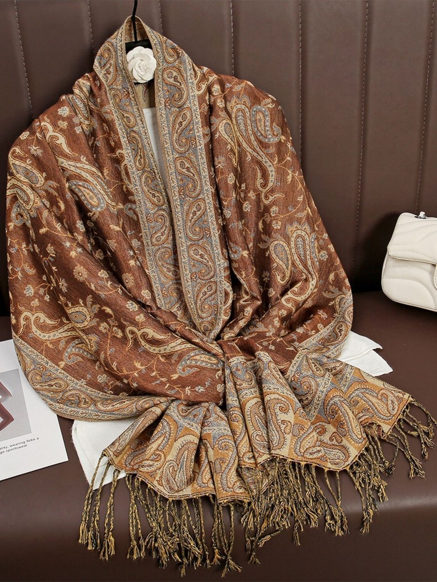 Exclusive Women's Printed Warm Scarf — No 12 Color — Size 70x180 — Lifestyle View