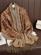 Exclusive Women's Printed Warm Scarf — No 12 Color — Size 70x180 — Lifestyle View
