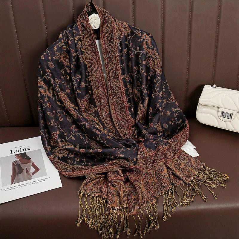 Exclusive Women's Printed Warm Scarf — No 12 Color — Size 70x180 — Alternate View 24