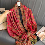 Exclusive Women's Printed Warm Scarf — No 12 Color — Size 70x180 — Side View