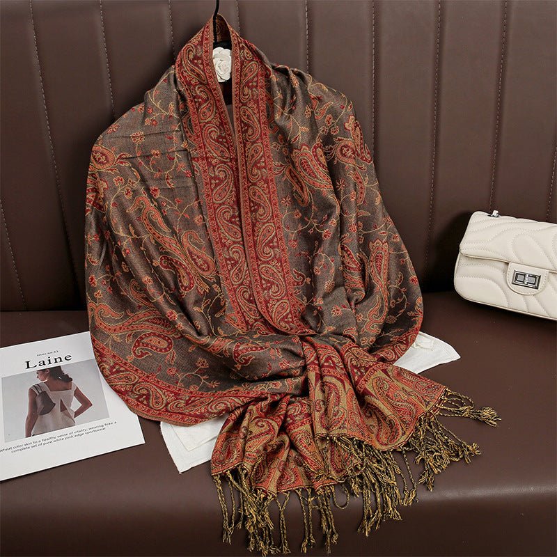 Exclusive Women's Printed Warm Scarf — No 12 Color — Size 70x180 — Alternate View 8
