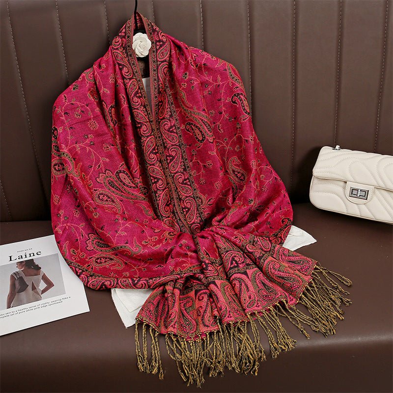 Exclusive Women's Printed Warm Scarf — No 12 Color — Size 70x180 — Alternate View 18