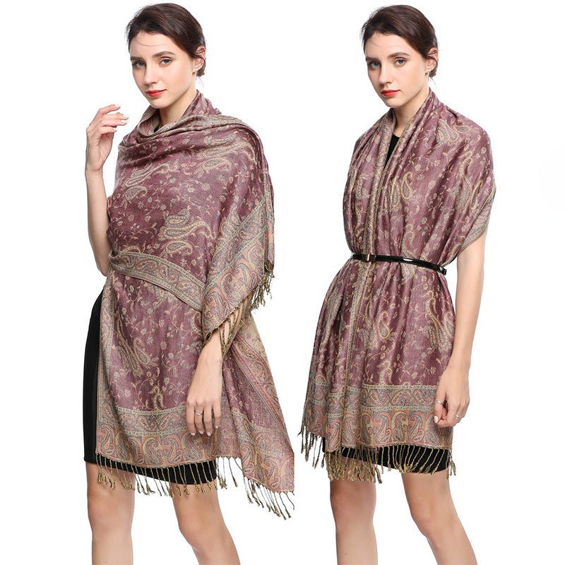 Exclusive Women's Printed Warm Scarf — No 12 Color — Size 70x180 — Alternate View 28