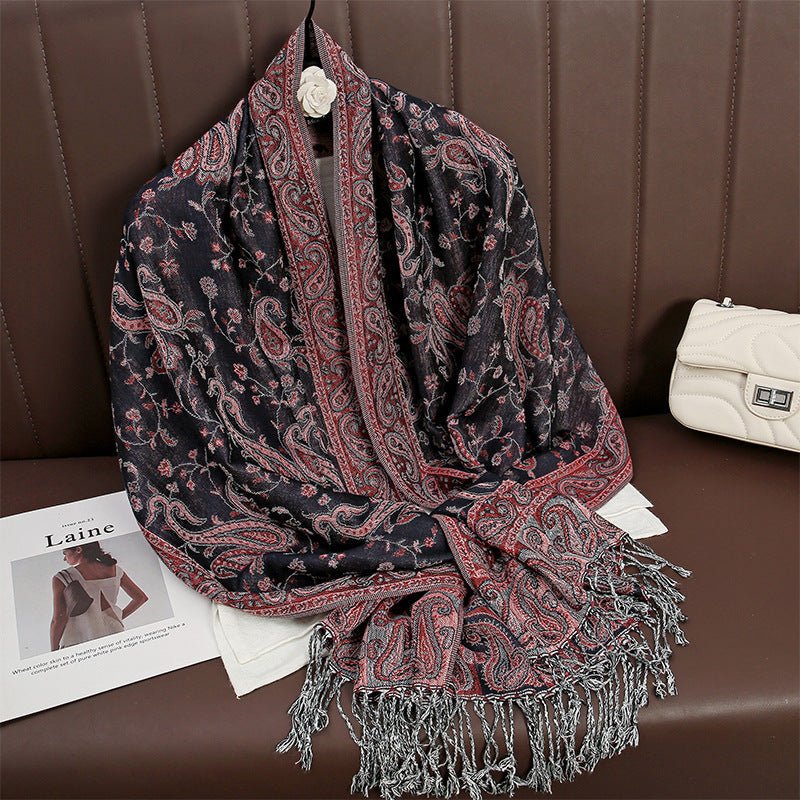 Exclusive Women's Printed Warm Scarf — No 12 Color — Size 70x180 — Alternate View 7