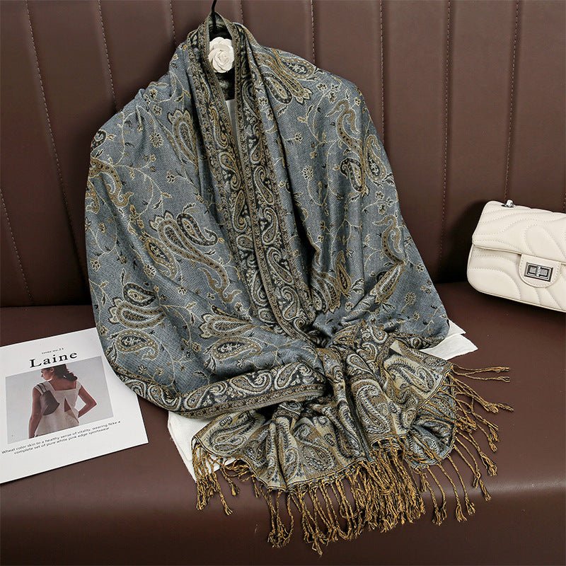 Exclusive Women's Printed Warm Scarf — No 12 Color — Size 70x180 — Alternate View 10