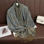 Exclusive Women's Printed Warm Scarf — No 12 Color — Size 70x180 — Alternate View 10