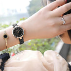 Exclusive Casual Fashion Women's Quartz Watch — Rose Shell Black — Side View