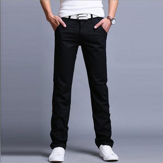 Exclusive Casual Pants Men Trousers — Black — Size 28 — Back View