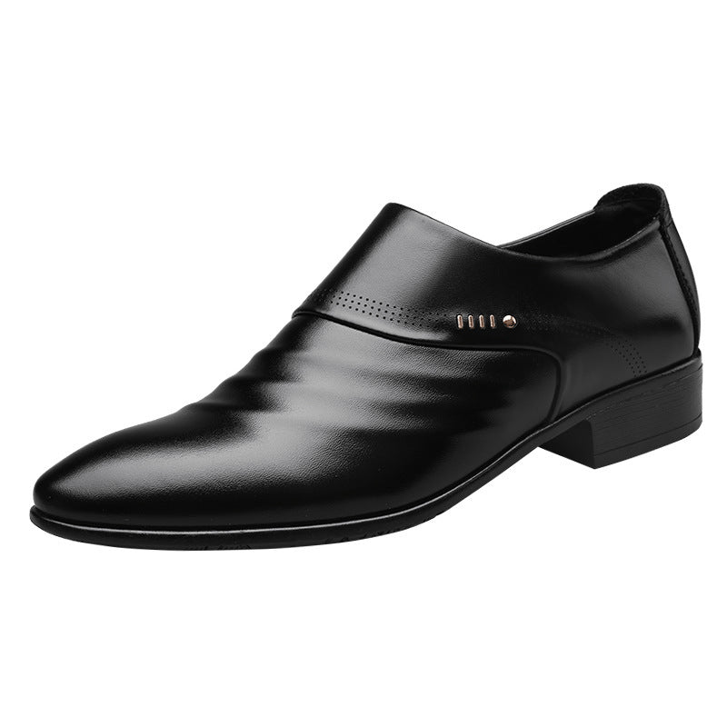 Exclusive Casual Pointed Toe Shoes | Stylish & Comfortable — Brown — Size Glossy — Width 48 — Back View
