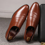 Exclusive Casual Pointed Toe Shoes | Stylish & Comfortable — Brown — Size Glossy — Width 48 — Alternate View 8