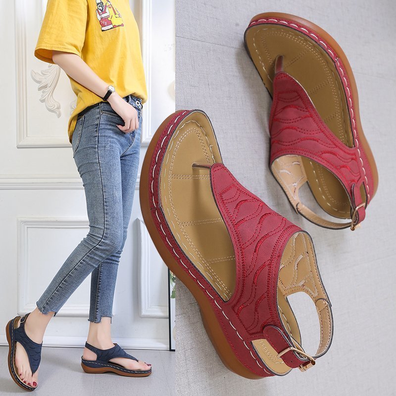 Exclusive Casual Sandals — Red — Size 35 — Detail View