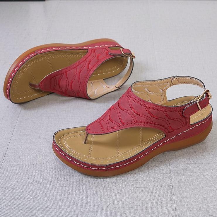 Exclusive Casual Sandals — Red — Size 35 — Back View