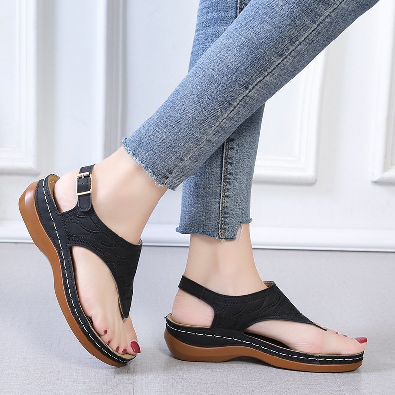 Exclusive Casual Sandals — Red — Size 35 — Side View