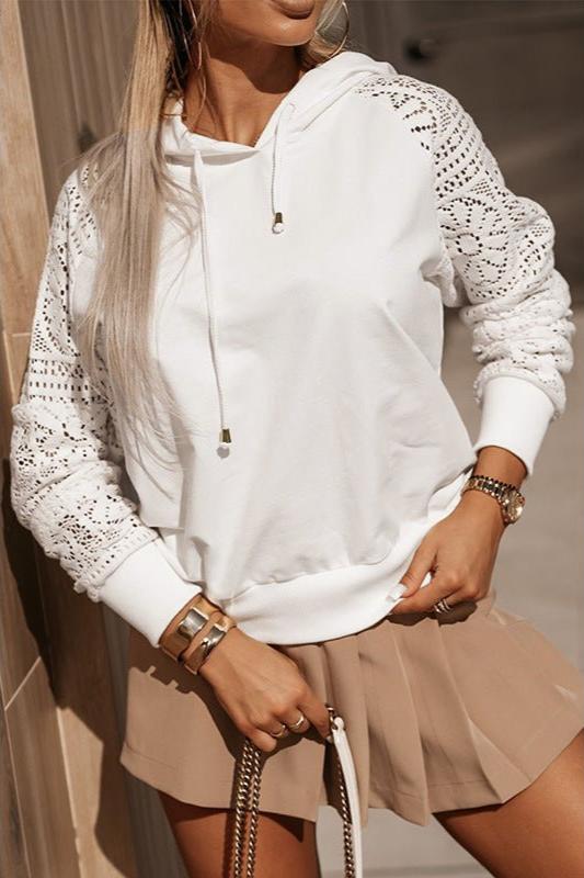 Exclusive Casual Style Lace Stitching Sweatshirt — LC25317331 P1 — Size L — Detail View