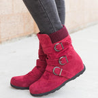 Exclusive Casual Winter Boots Strap Buckle Shoes — Black — Size 35 — Detail View