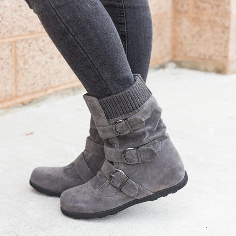 Exclusive Casual Winter Boots Strap Buckle Shoes — Black — Size 35 — Alternate View 8