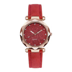 Exclusive Casual Women Romantic Starry Sky Wrist Watch — Red — Detail View