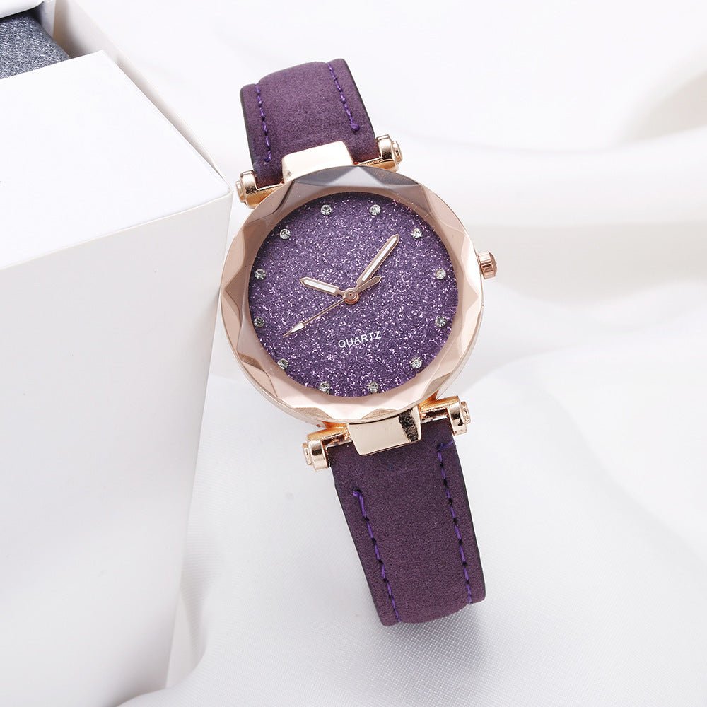 Exclusive Casual Women Romantic Starry Sky Wrist Watch — Red — Alternate View 15