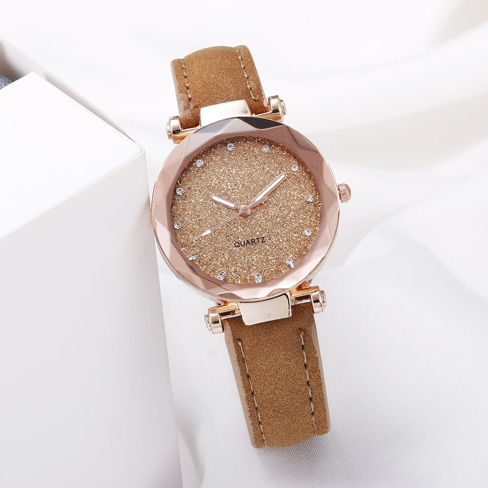 Exclusive Casual Women Romantic Starry Sky Wrist Watch — Red — Alternate View 16