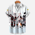 Exclusive Cat Pattern Men's Shirt — Cat — Size 2XL — Front View