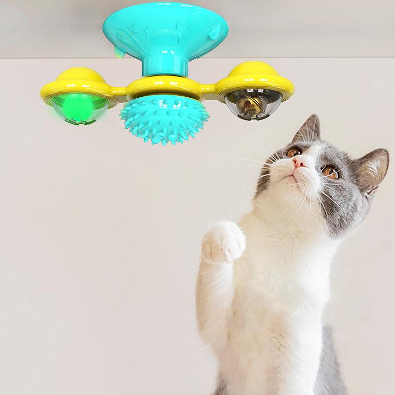 Exclusive Cat Rotating Windmill Multi-Function Toy — Black Balance car — Top View