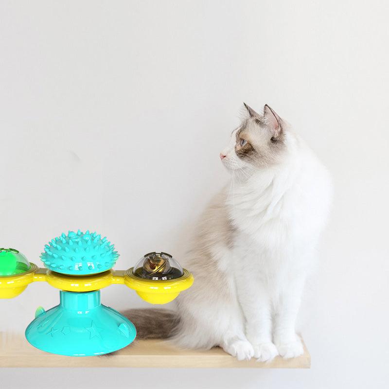 Exclusive Cat Rotating Windmill Multi-Function Toy — Black Balance car — Side View