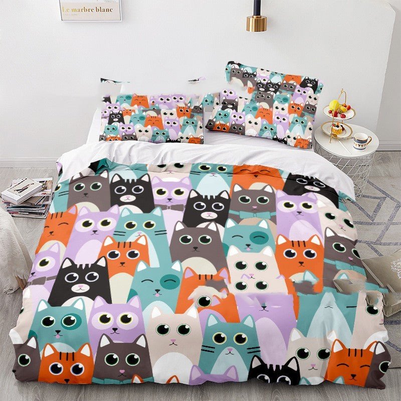 Exclusive Cat Series 3d Digital Printed Quilt Cover Three-piece Set — cat — Size 200x230cm — Alternate View 7