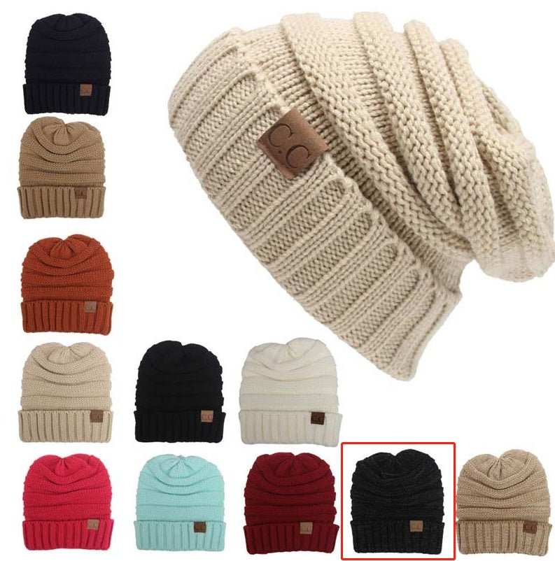 Exclusive CC Beanies Winter Hats — Light Blue — Back View