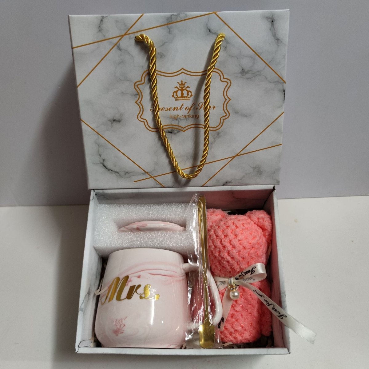 Exclusive Ceramic Cup Gift Box | Elegant & Practical Gift Set — Towel Bear Dark Green Suit — Size 375ml — Alternate View 33