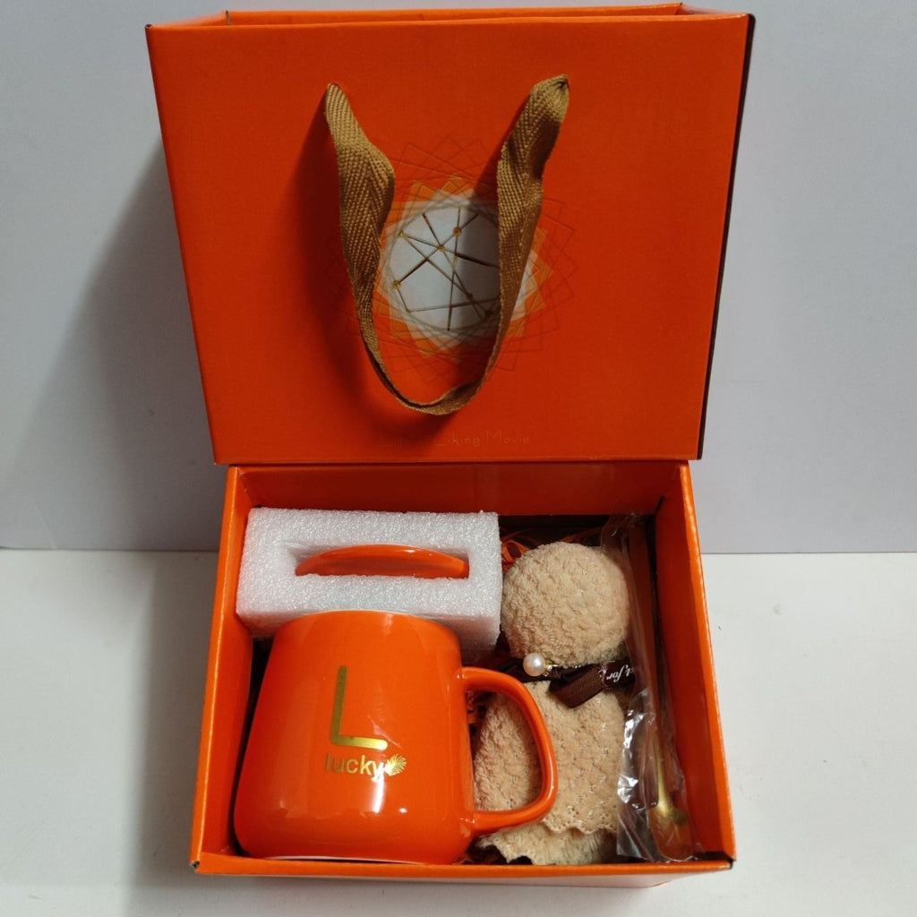 Exclusive Ceramic Cup Gift Box | Elegant & Practical Gift Set — Towel Bear Dark Green Suit — Size 375ml — Alternate View 9