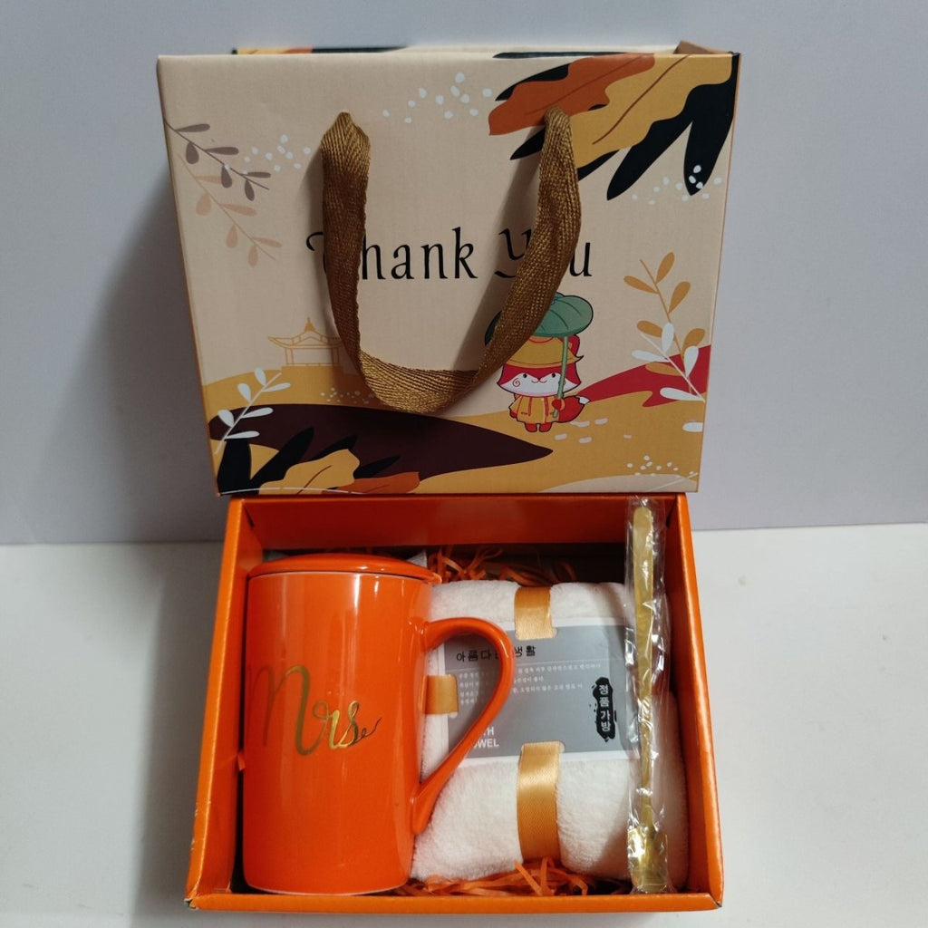Exclusive Ceramic Cup Gift Box | Elegant & Practical Gift Set — Towel Bear Dark Green Suit — Size 375ml — Alternate View 10