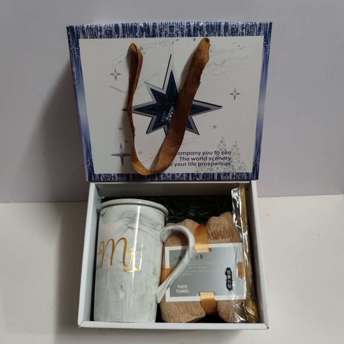 Exclusive Ceramic Cup Gift Box | Elegant & Practical Gift Set — Towel Bear Dark Green Suit — Size 375ml — Alternate View 12