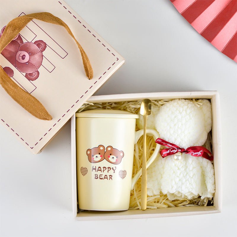 Exclusive Ceramic Cup Gift Box | Elegant & Practical Gift Set — Towel Bear Dark Green Suit — Size 375ml — Alternate View 19