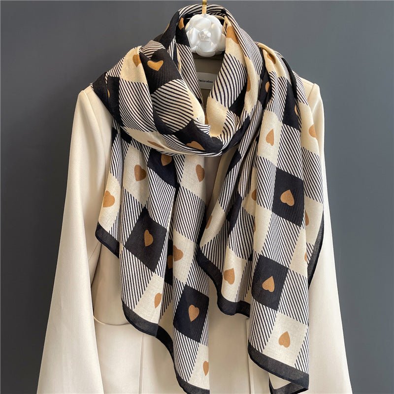 Exclusive Chessboard Plaid Scarf — YM220 1 — Size 180x90cm — Front View