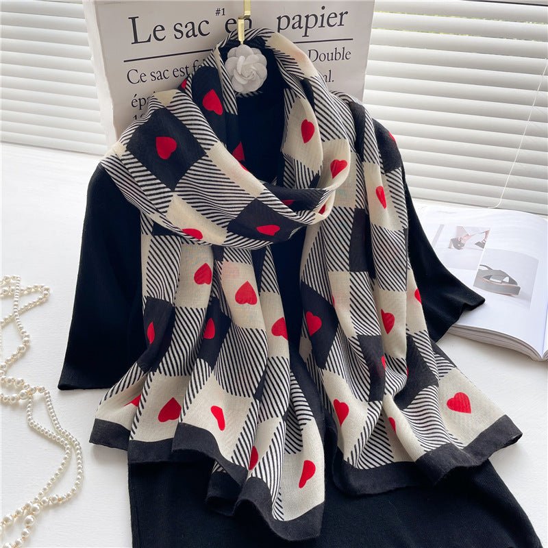 Exclusive Chessboard Plaid Scarf — YM220 1 — Size 180x90cm — Top View